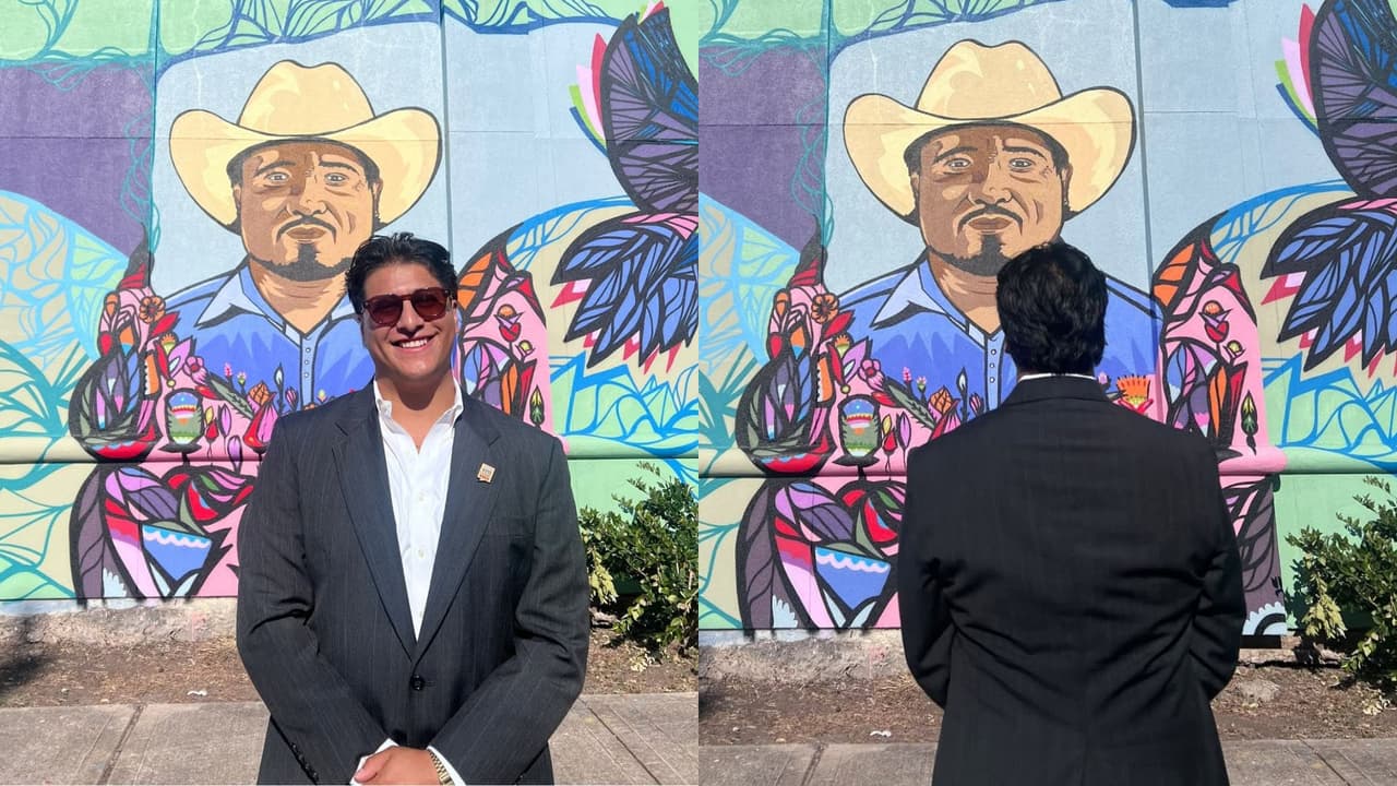 Mural de Lorenzo Salgado Araujo se convierte en punto de encuentro tras votar en Houston