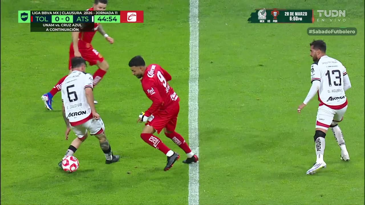 ¡Vístete, Vega! Jugadón de Alexis y el Toluca se queda a nada de hacer tres golazos