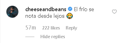 Por su parte, Jesse bromeó con el actor escribiéndole: "El frío se nota desde lejos", acompañado de un emoticón de carcajada.
