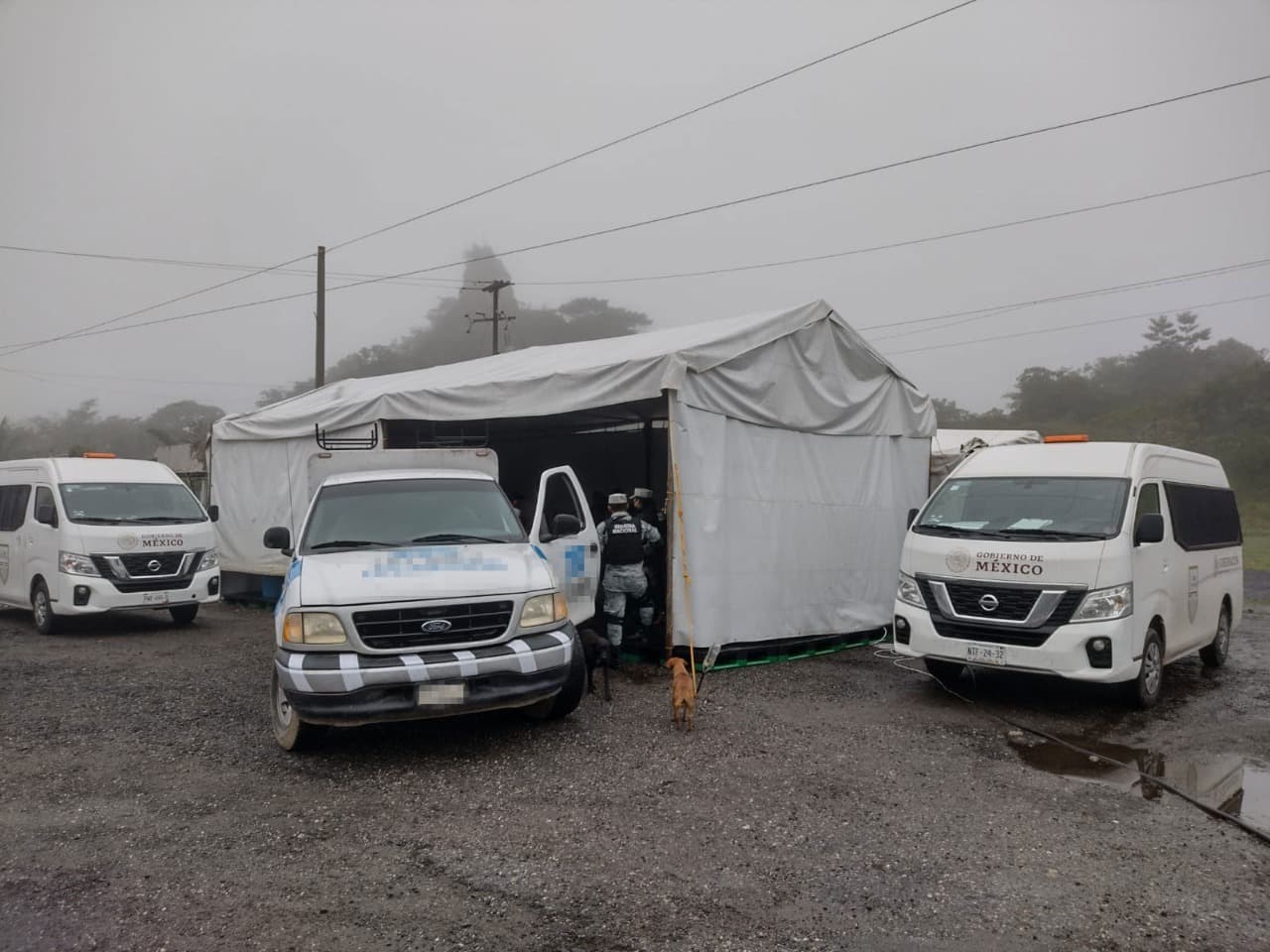 El INM oculta los logotipos de los transportes de carga detenidos en los operativos para rescatar migrantes.
