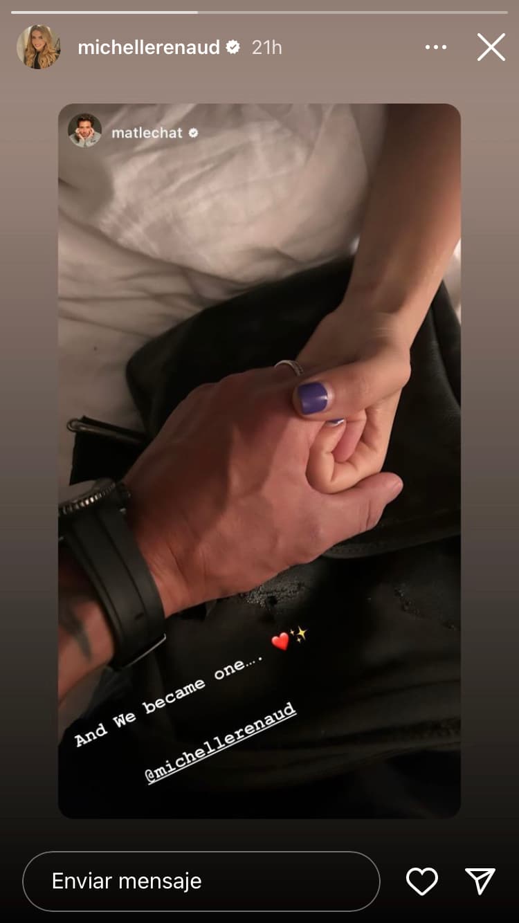 Michelle Renaud y Matías Novoa desataron rumores con esta foto.