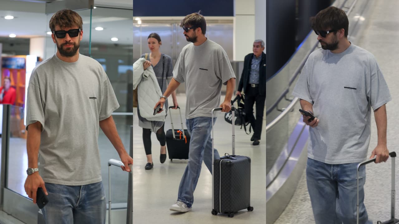Así llegó Gerard Piqué al aeropuerto de Miami procedente de España.