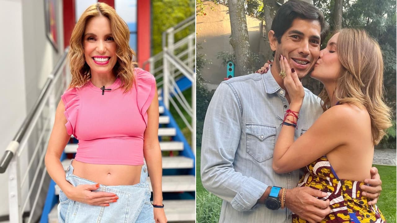 Andrea Escalona posa por primera vez con su novio Marco, el hombre con quien decidió convertirse en madre.