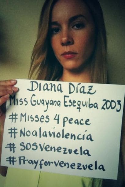 Diana Díaz, Miss Guayana Esequiba 2003, pidió paz para el país sudamericano. Fotografía tomada de Twitter.