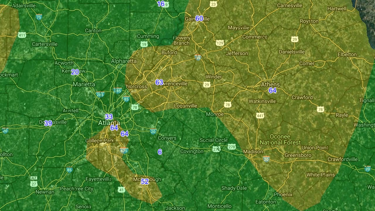 Emiten alerta de Código Naranja por mala calidad del aire en metro Atlanta