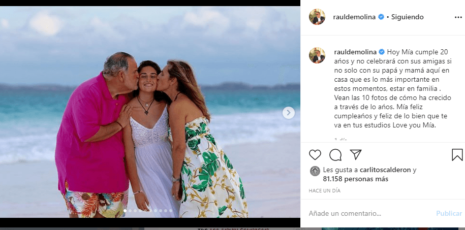 Fue así como Lili se sumó a la felicitación que Raúl hizo horas antes por el cumpleaños de su única hija.