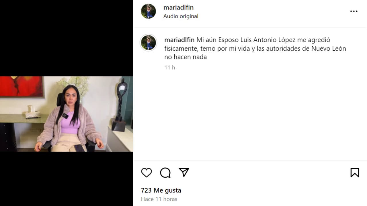 María Elena Delfín apareció en un video en Instagram acusando a 'El Mimoso' de supuesta violencia contra ella.