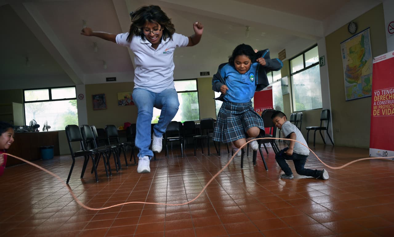 Joseline Velásquez en una actividad con GOJoven Guatemala en 2018.