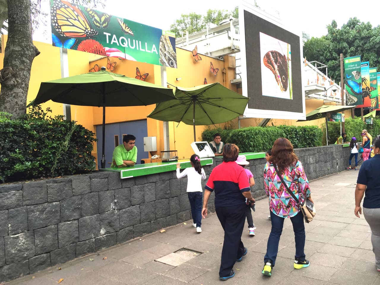 La taquilla para pagar e ingresar a la zona de las mariposas.