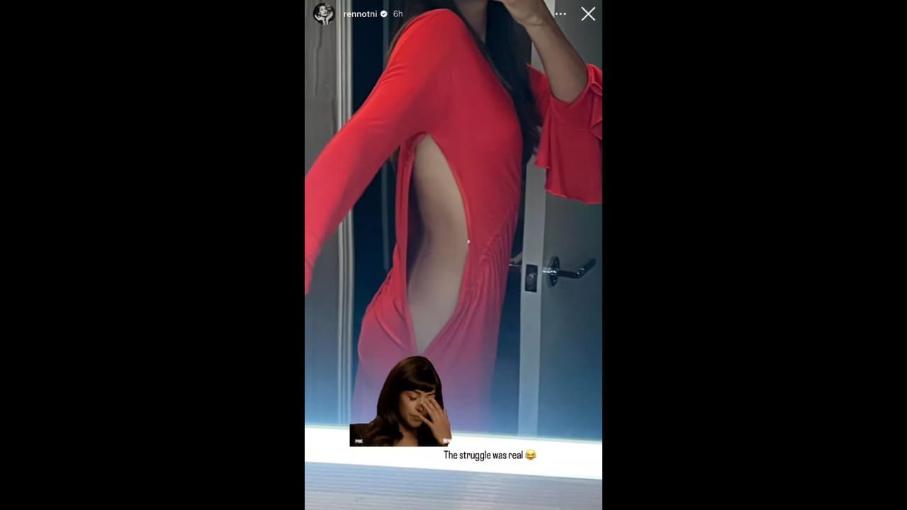 Renata Notni mostró cómo se rompió todo su vestido