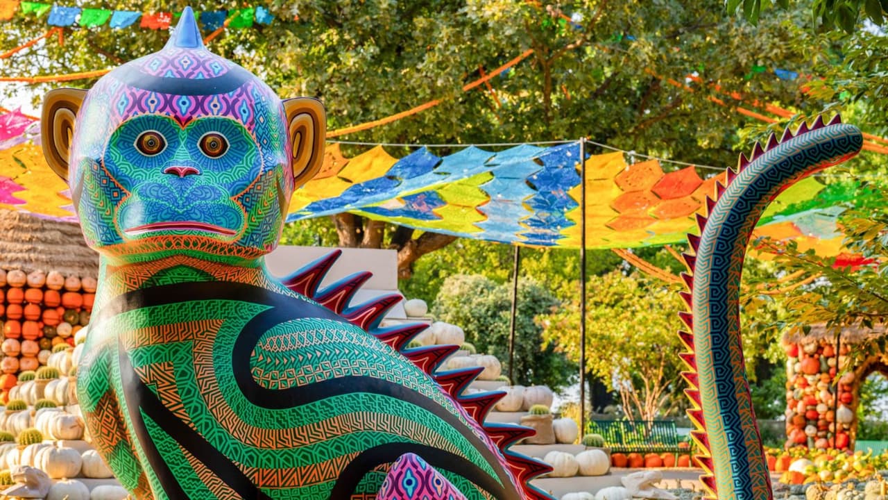 <h3 class="cms-H3-H3">Arte vivo desde Oaxaca</h3> Uno de los atractivos principales es la exposición “Spirit Guides: Fantastical Creatures”, con 
<b>ocho esculturas monumentales</b> creadas por Jacobo Ángeles y María del Carmen Mendoza, artesanos zapotecos de Oaxaca.
<b> Sus figuras, conocidas como alebrijes, representan a los tonas y nahuales</b>, guías espirituales que, según la cosmovisión zapoteca, acompañan a cada persona desde su nacimiento. “Cada criatura 
<b>es un puente entre la sabiduría ancestral y la imaginación</b>”, explicaron los artistas.