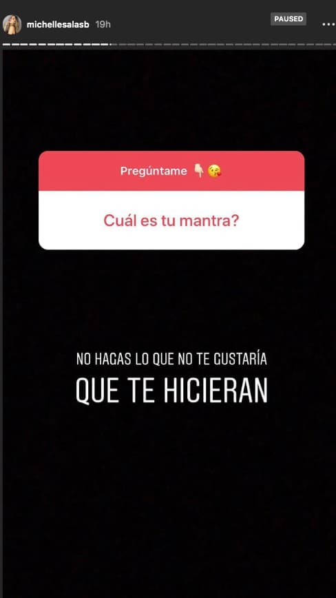 La hija de Stephanie Salas también confesó que la frase "No hagas lo que no te gustaría que te hicieran" es su mantra favorito.
