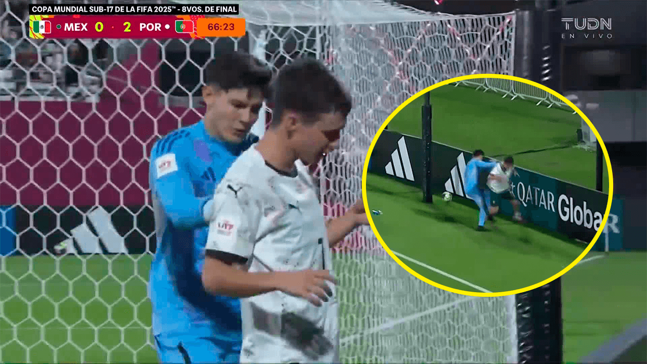 ¡Santiago López se calienta y empuja a jugador de Portugal!