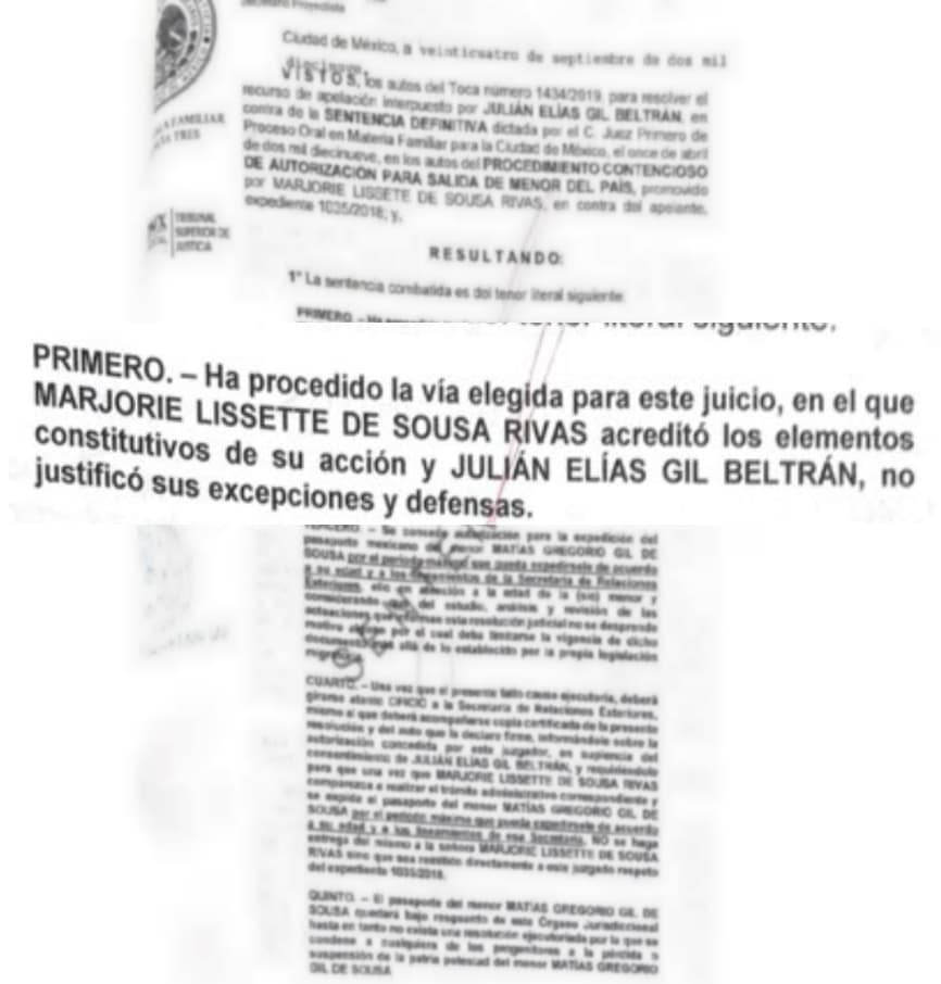 En la sentencia, a la que tuvo acceso Univision, se menciona que Marjorie "acreditó los elementos constitutivos de su acción" mientras que Julián "no justificó sus excepciones y defensas".