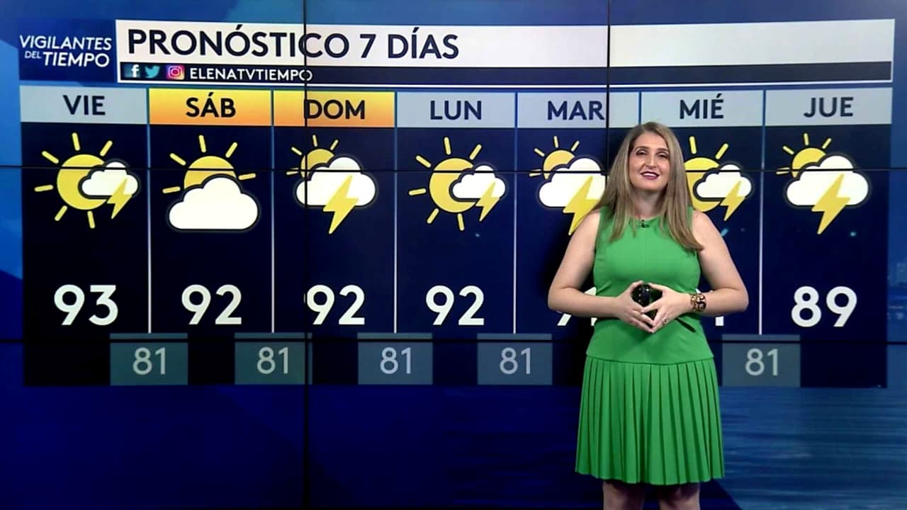 Pronóstico del tiempo hoy en Miami: Lluvias y tormentas eléctricas por la tarde; el termómetro alcanzará 93 °F