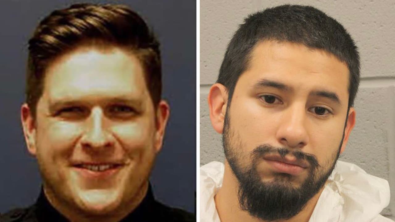 <a href="https://www.univision.com/local/houston-kxln/oficiales-de-la-policia-de-houston-rezan-por-la-memoria-de-christopher-brewster-fotos">Brewster</a> vio a Solís caminando en el área de East End y el hispano le disparó varias veces antes de que el oficial pudiera desenfundar su arma.