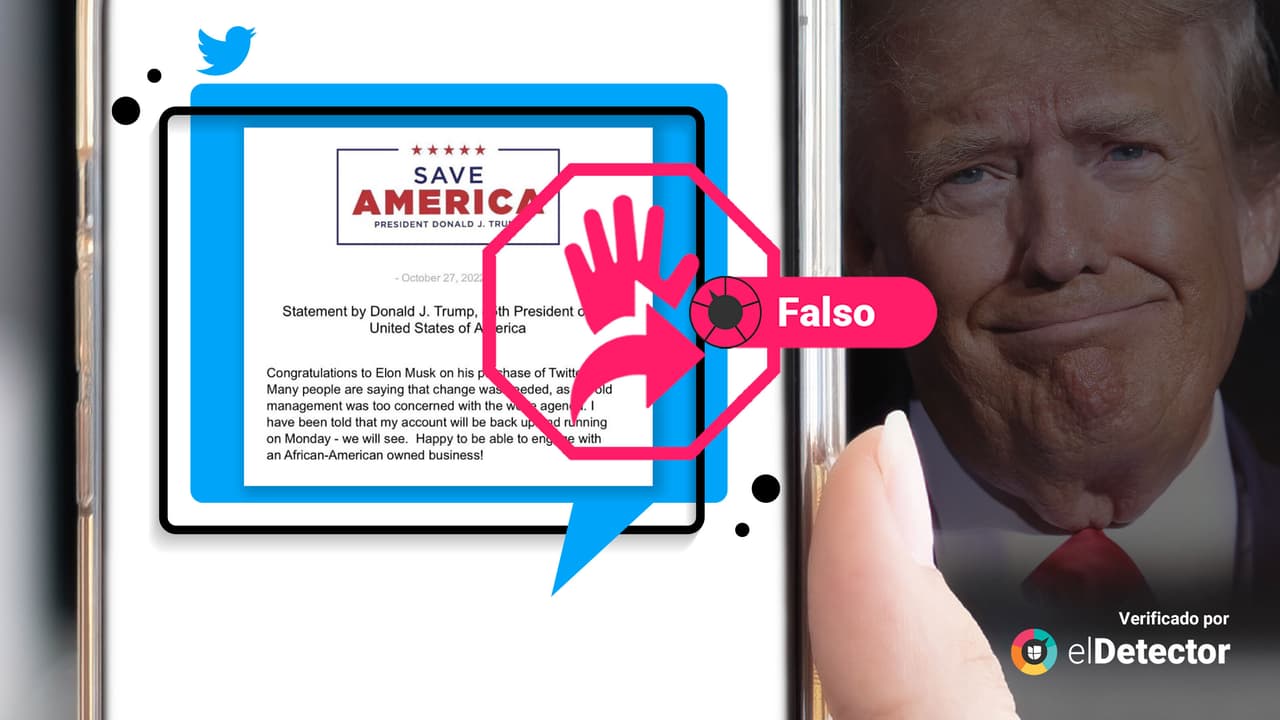 Trump NO felicitó a Musk por la compra de Twitter: ese "comunicado" es falso