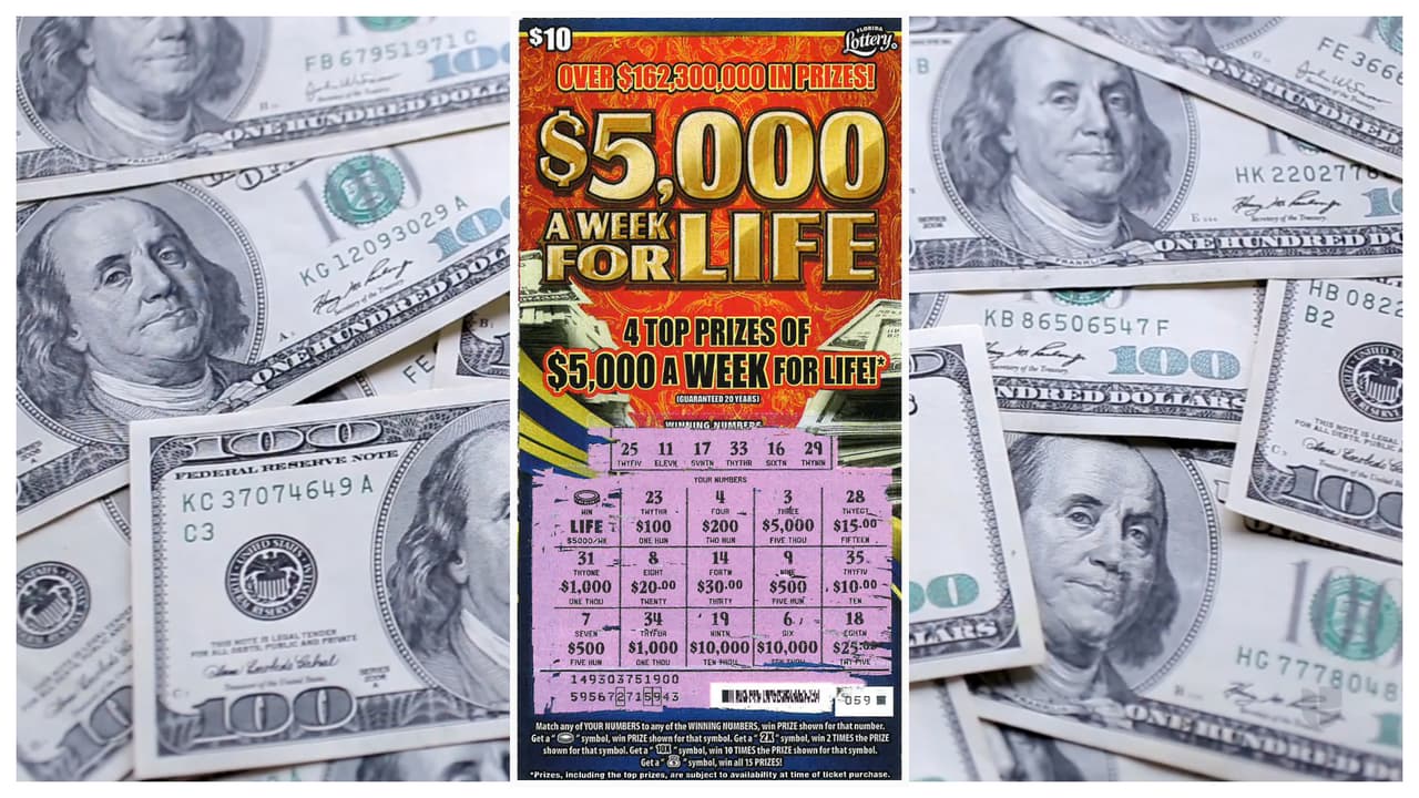 Mujer de Florida gana 5,000 dólares a la semana de por vida con el raspadito de la lotería