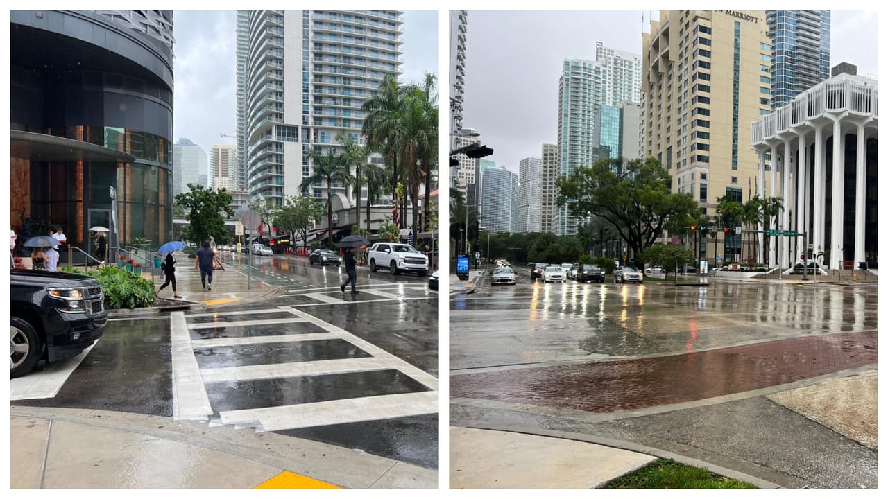 Así están las calles de Miami antes del impacto del potencial ciclón tropical 1