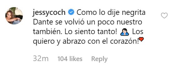 La actriz Jessica Coch le mandó todo su apoyo a Brenda, con quien tiene una gran amistad.