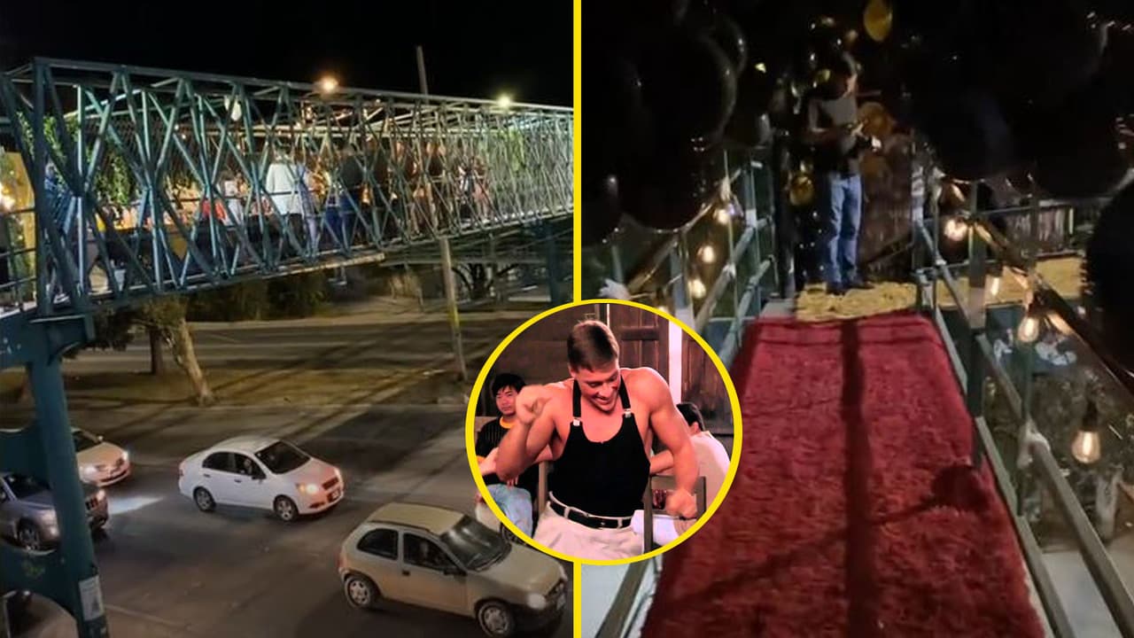 Organizan fiesta sonidera en puente peatonal y TikTok ríe a carcajadas: "México surrealista"