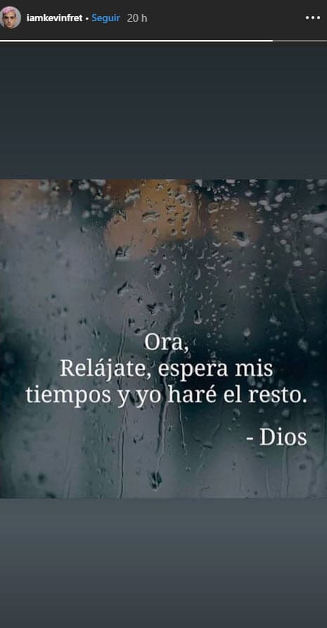 Su última publicación fue en sus 'stories', donde se ve una imagen con una frase reflexiva.