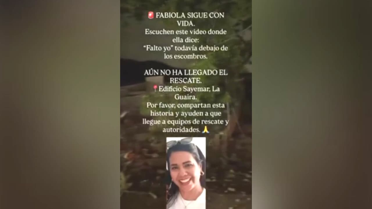 “Falto yo”: familia de Fabiola, mujer atrapada en escombros en Venezuela, pide ayuda urgente