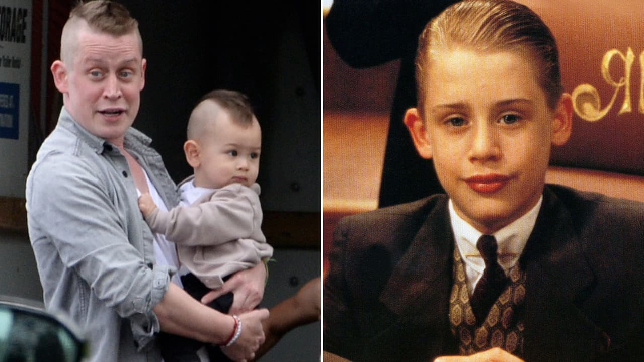 Macaulay Culkin y su hijo