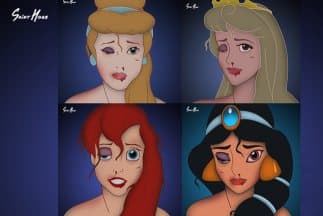 'Golpean' a las princesas de Disney para advertir de la violencia doméstica
