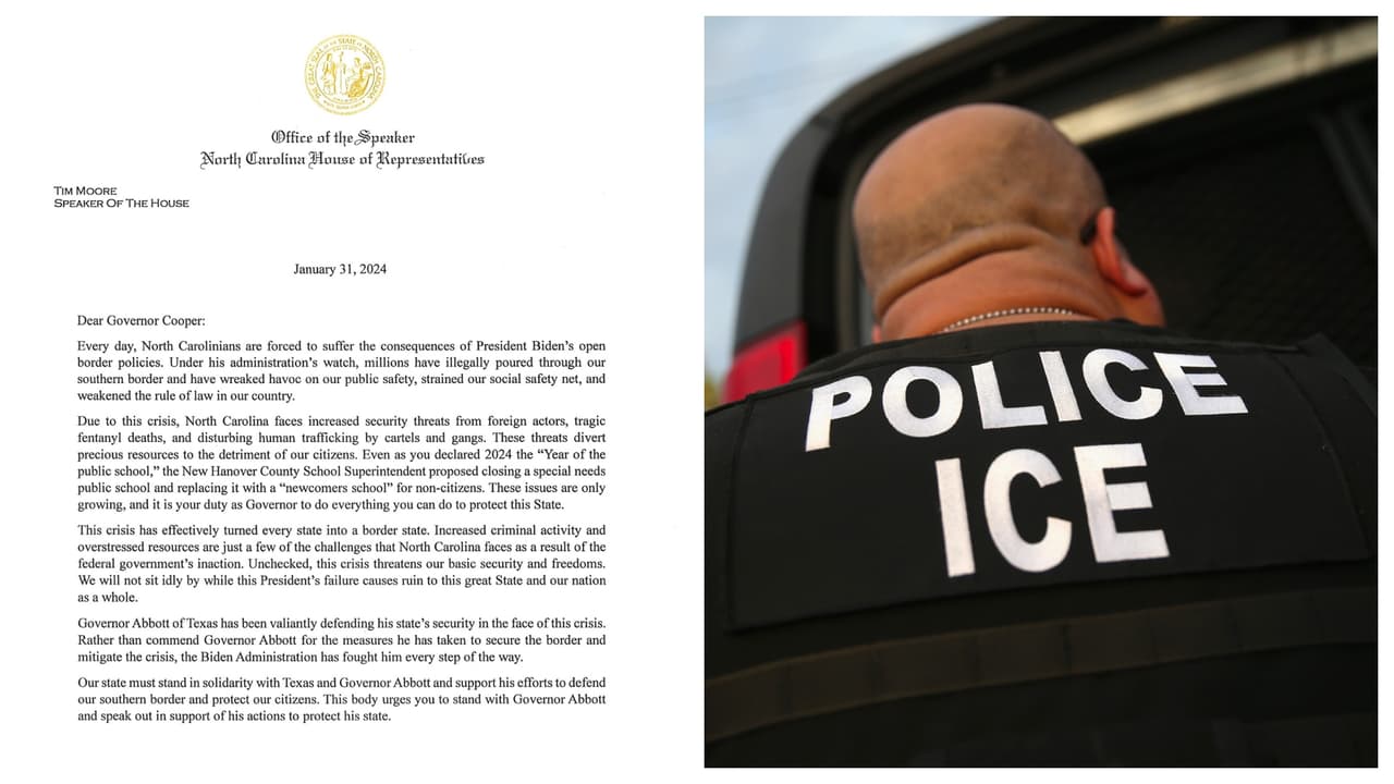 Obligar a alguaciles y policías a cooperar con ICE: lo que piden decenas de representantes republicanos de Carolina del Norte al gobernador