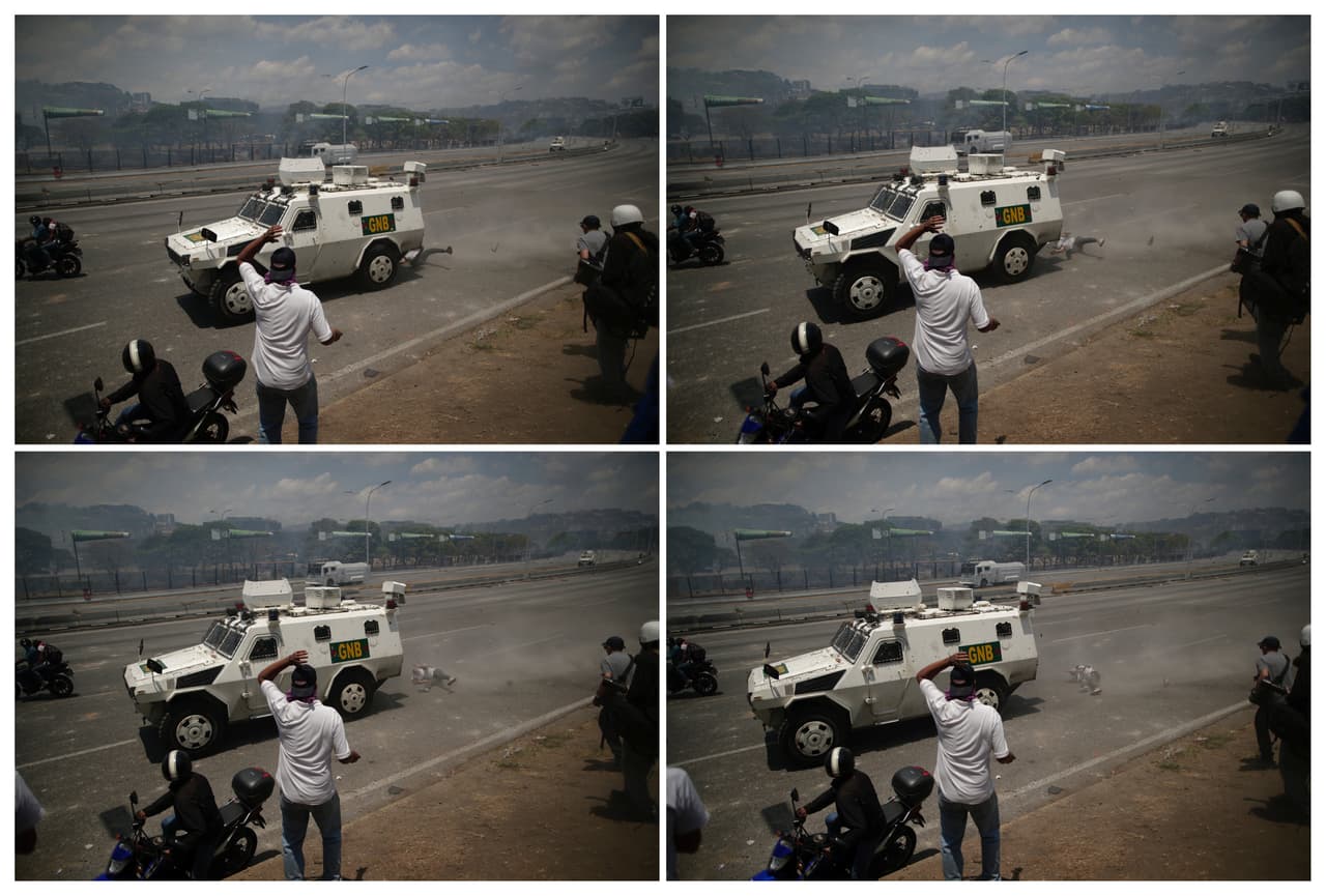 El fotoperiodista Ueslei Marcelino registró en una secuencia cómo José fue atropellado.