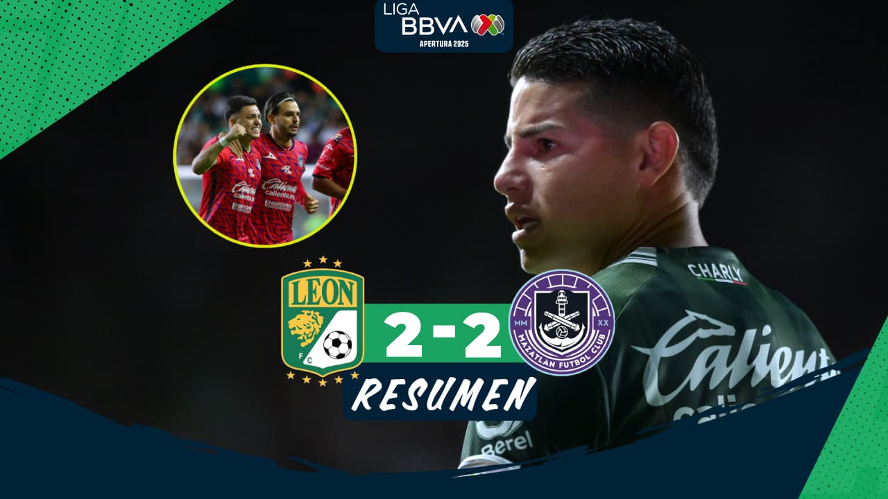 James vuelve a gritar gol, pero León deja ir el triunfo ante Mazatlán