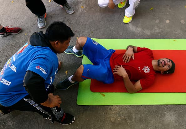 Manny Pacquiao inició sus entrenamientos en Filipinas de cara a su combate contra Timothy Bradley en abril.