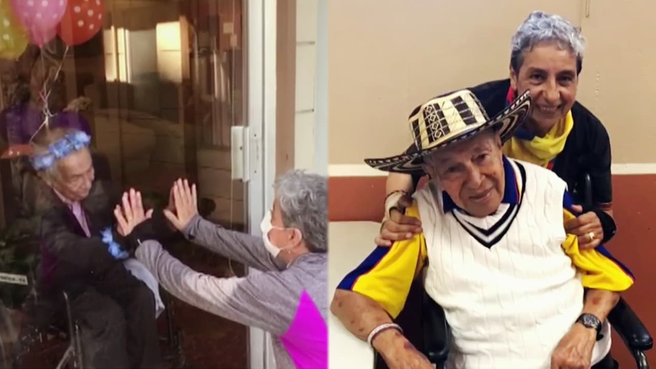 Este hispano cumplió sus 100 años de edad en una casa de cuidados y su esposa le dio una sorpresa a pesar del coronavirus