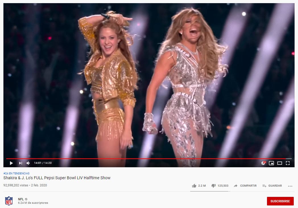 Para la noche de este miércoles, el video publicado en el canal oficial de la 
<a href="https://www.youtube.com/watch?v=pILCn6VO_RU" target="_blank">NFL</a> acumulaba más de 
<b>93 millones de vistas</b>, esto a solo tres días del evento.