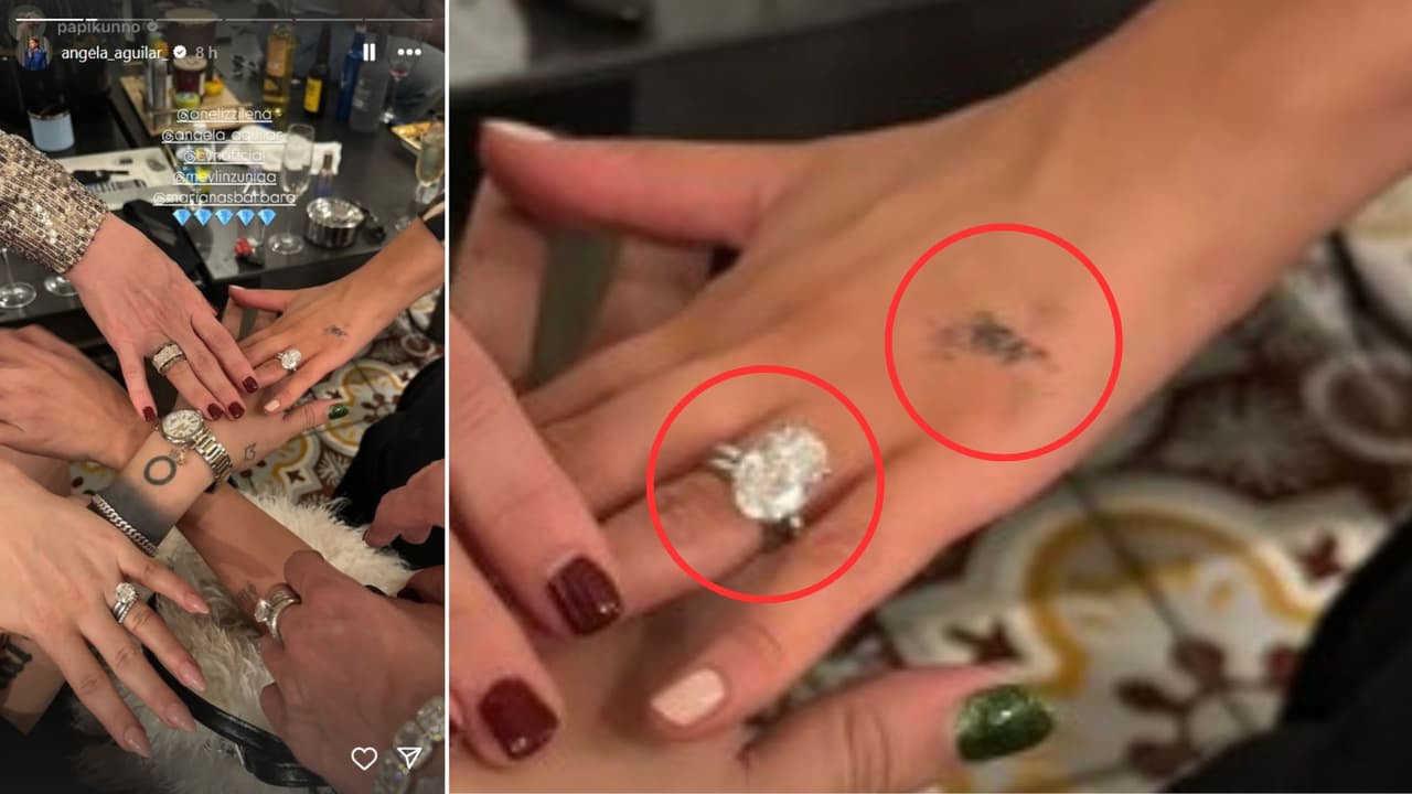 Ángela Aguilar mostró sus anillos de matrimonio con Nodal.