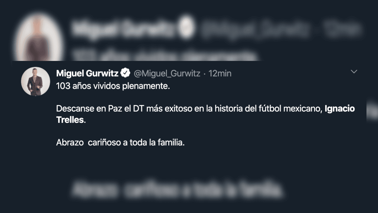 Así reacciona el mundo futbolístico ante el fallecimiento de Ignacio Trelles a sus 103 años.