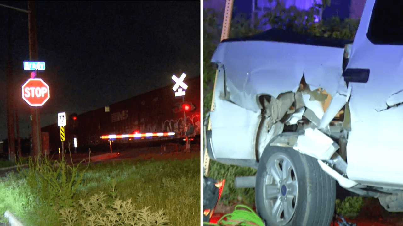 Un tren golpea a camioneta que cruzó las vías supuestamente porque los seguían de cerca