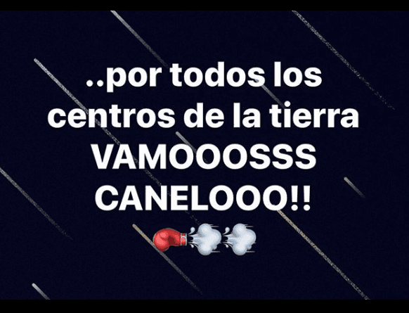 Ya durante el combate Ivonne Montero volvió a escribir un segundo mensaje con la misma frase, pero 
<b><a href="https://www.univision.com/shows/el-gordo-y-la-flaca/maluma-bad-bunny-y-mas-el-canelo-estuvo-rodeado-de-celebridades-durante-su-pelea-en-las-vegas-video">apoyando a Saúl 'Canelo' Álvarez</a></b>.