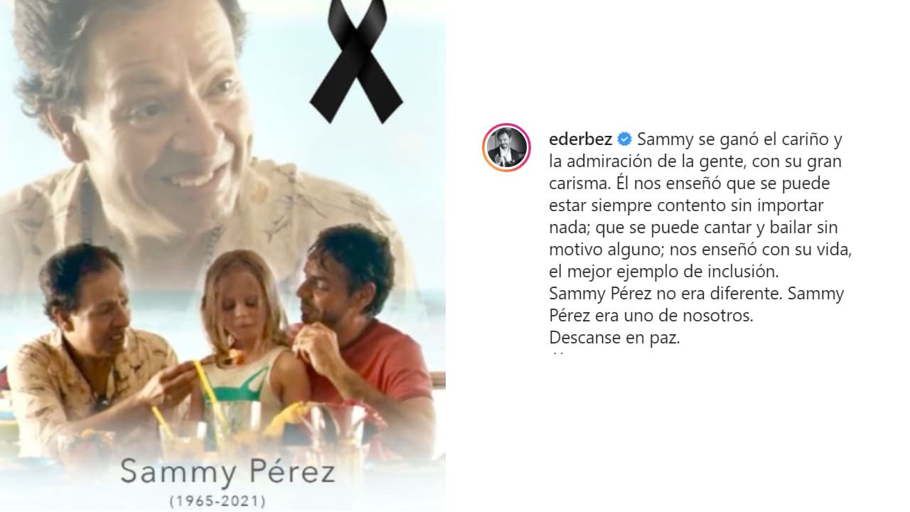 Eugenio Derbez se despide de Sammy en redes sociales.