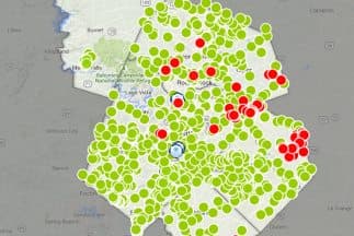 El sistema de alertas por inundaciones de la capital texana señaló que las inundaciones han dejado más de 50 cruces cerrados. (Imagen: ATX Floods)