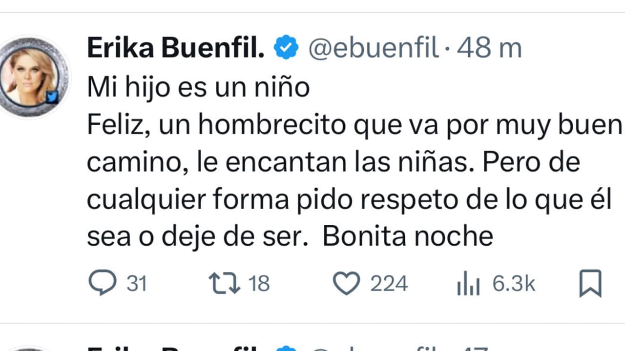 Erika Buenfil aseguró que a su hijo Nicolás "le encantan las niñas" ante quienes ponen en duda la orientación sexual del joven.