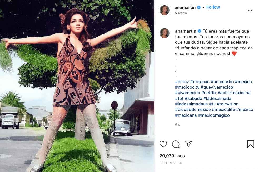 A 
<a href="https://www.univision.com/famosos/asi-se-han-transformado-las-actrices-de-telenovela-mas-exitosas-de-los-80-fotos">la intérprete</a> le gusta mostrar imágenes de su juventud mediante redes sociales, acompañadas de pensamientos o recuerdos de esa época.