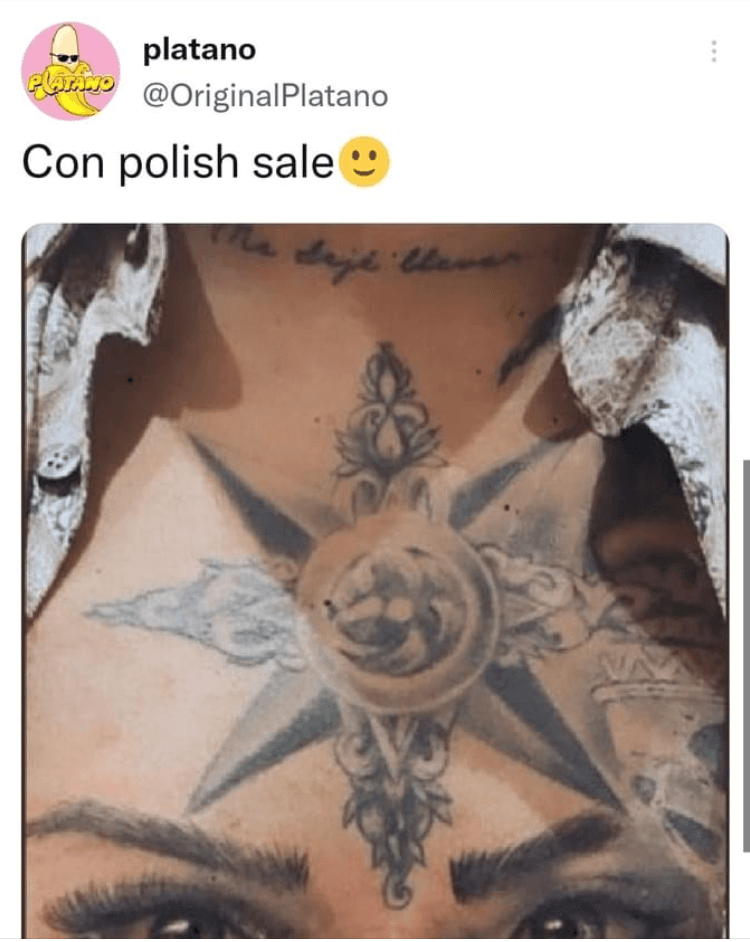 Con tantito polish salen los tatuajes.