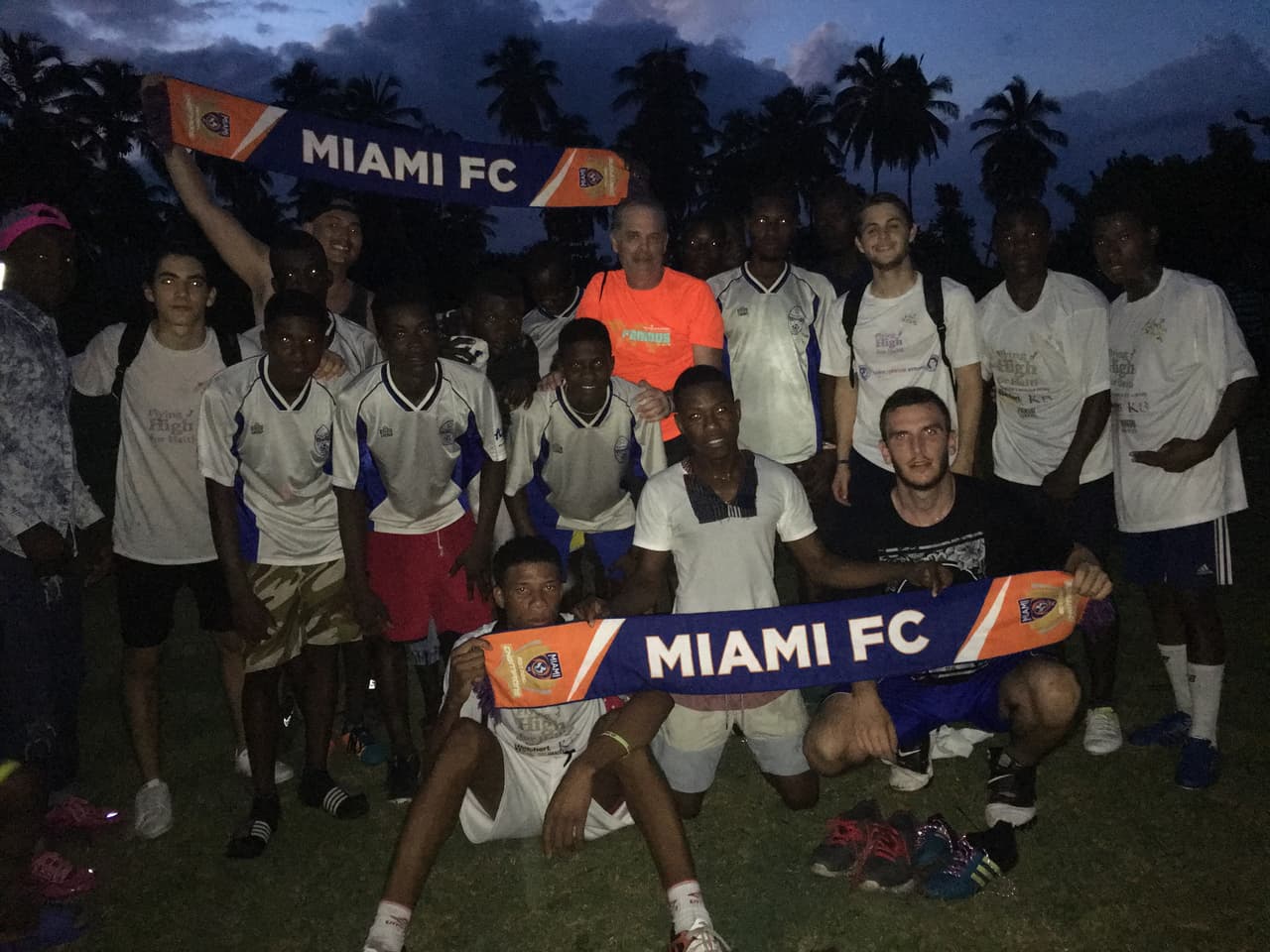 Thanksgiving soccer match between US volunteers and Ile-a-Vache team, Nov 2017