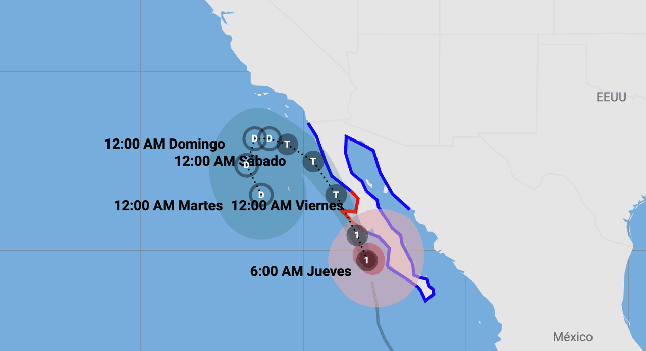 En vivo: El huracán Kay toca tierra en la península de Baja California trayendo fuertes lluvias, sigue aquí su trayectoria