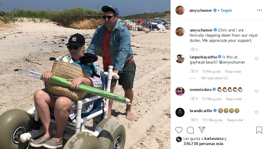 "Chris y yo 
<b><a href="https://www.univision.com/famosos/en-el-palacio-de-buckingham-estan-decepcionados-por-el-sorpresivo-anuncio-del-principe-harry-y-meghan-markle-fotos" target="_blank">renunciamos formalmente a nuestros deberes reales</a></b>
<a href="https://www.univision.com/famosos/en-el-palacio-de-buckingham-estan-decepcionados-por-el-sorpresivo-anuncio-del-principe-harry-y-meghan-markle-fotos" target="_blank">.</a> Agradecemos su apoyo", escribió Schumer. 
<br>