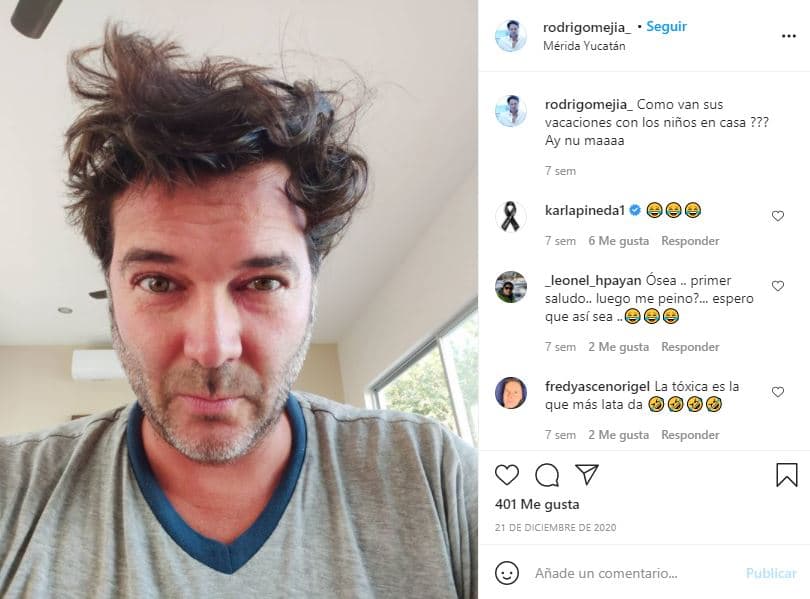 En su última publicación de 2020 bromeó: "¿Cómo van sus vacaciones con los niños en casa? Ay nu maaaa".