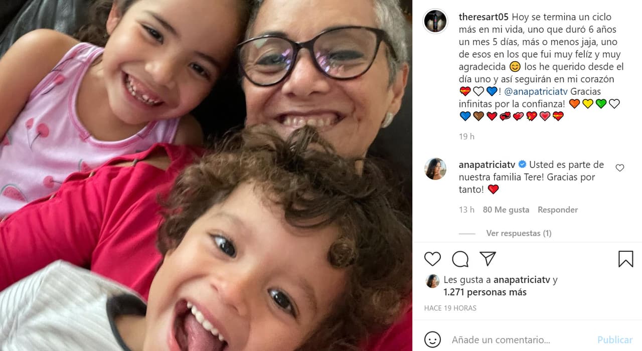 Antes, dedicó una publicación a los niños y admitió que fue "muy feliz" porque "
<b><a href="https://www.instagram.com/p/CTP0lrUL3G7/" target="_blank">los he querido desde el día uno</a></b> y así seguirán en mi corazón": "¡Ana Patricia, gracias infinitas por la confianza!". 
<br>