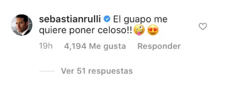 "¡El 'Guapo' me quiere poner celoso!", escribió el novio de la actriz.